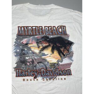Harley Davidson Myrtle Beach 2000 Graphic Print Biker T-Shirt, Men's  XXL, White